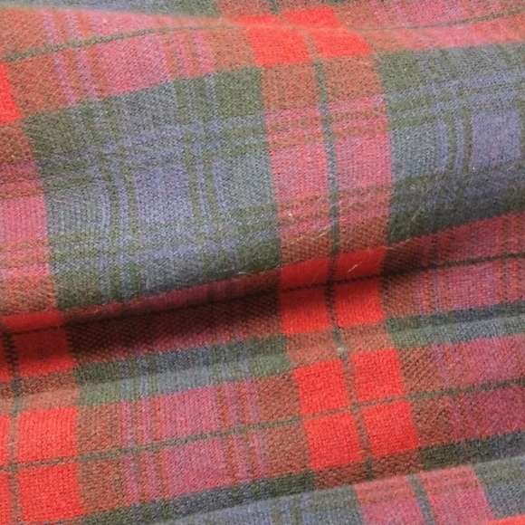 D.B.Y. Red Blue Tartan One Notched Button Long Sleeve Elastic Pull On Skirt Set - Picture 15 of 16